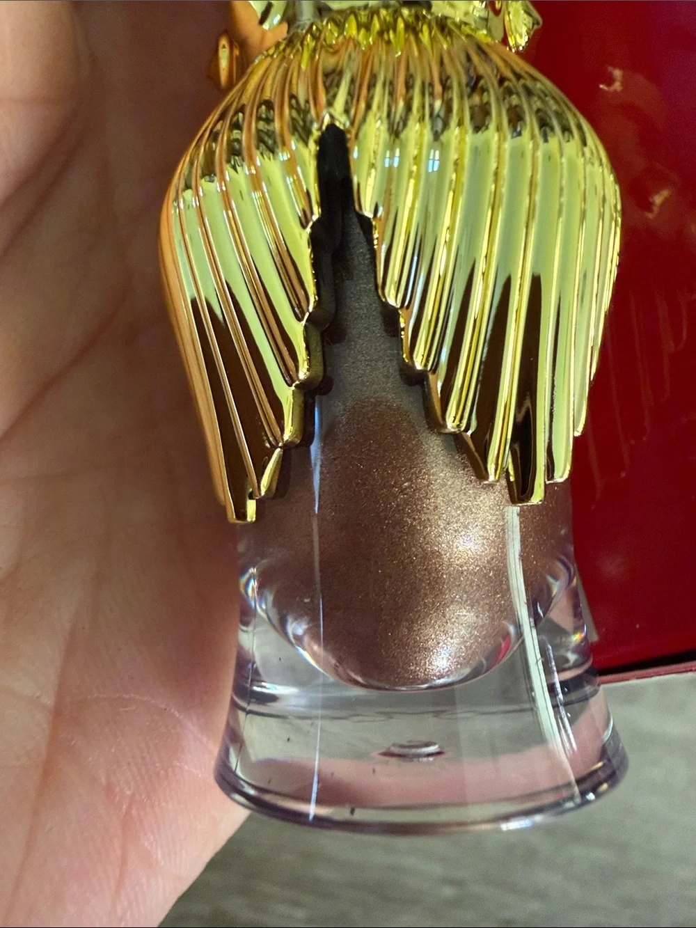 Christian Louboutin Gold Metallic Spike Liquid Eye Color with Red Box